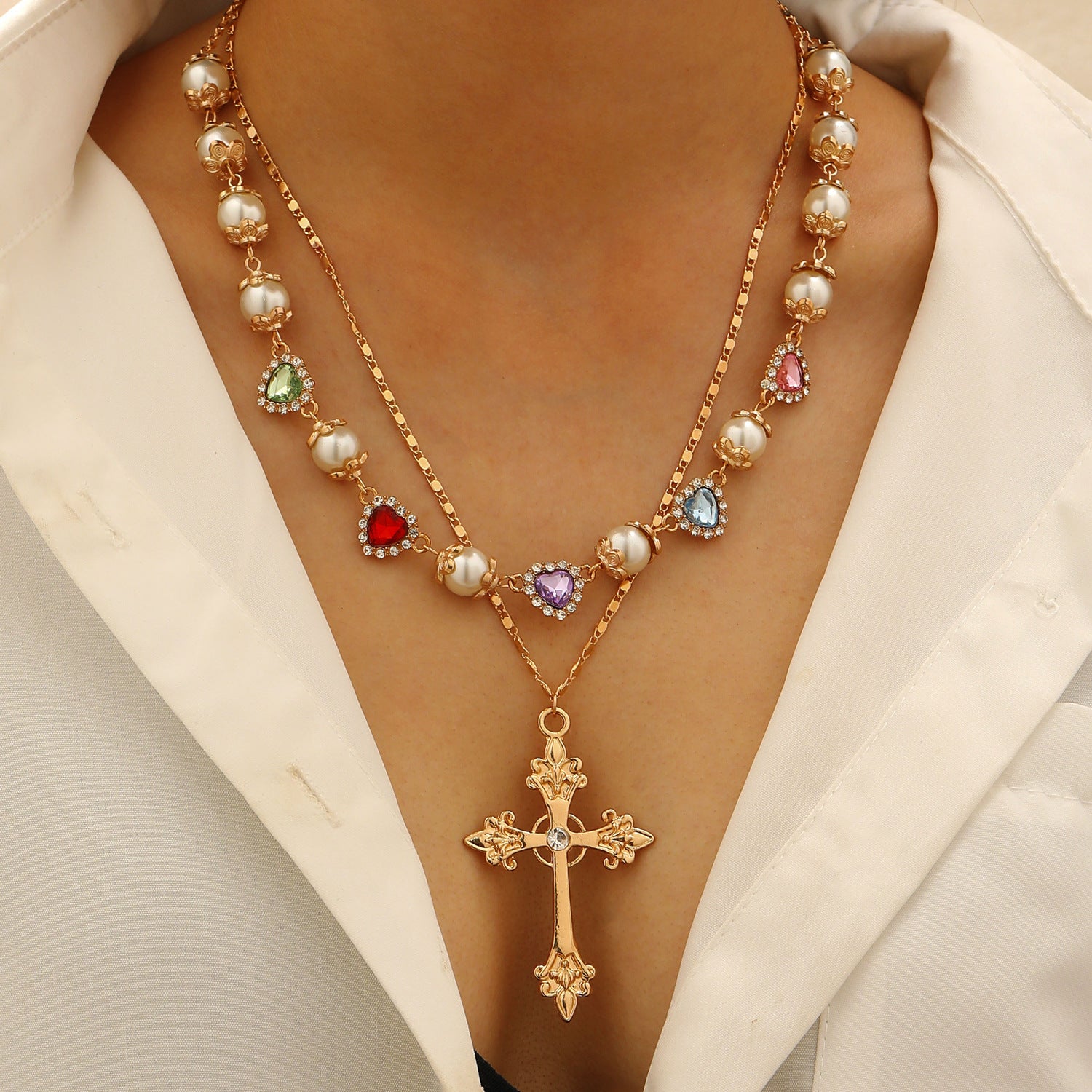 Wholesale Colored Diamond Cross Pendant
